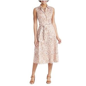 Nic+Zoe Copper Kiss Midi Shirt Dress 1X  Brown Sleeveless Leopard Print Summer